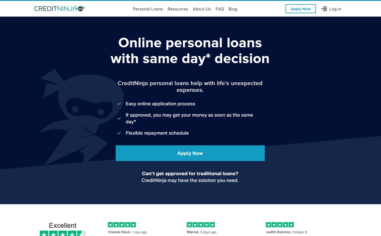 Top 5 Lenders for Same Day Personal Loans in 2026 CreditNinja – creditninja.com